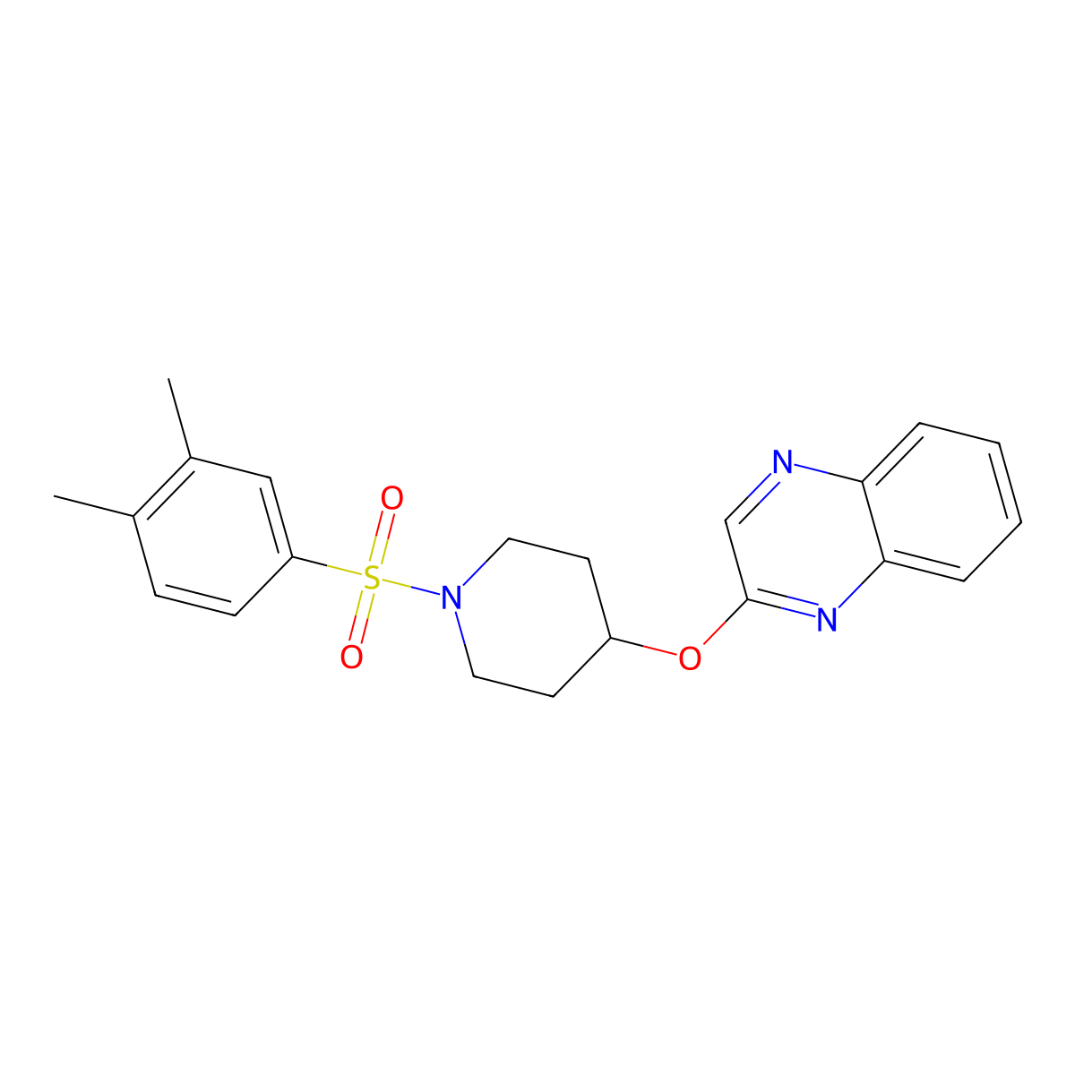 2-{[1-(3,4-Dimethylbenzenesulfonyl)piperidin-4-yl]oxy}quinoxaline molecular structure, CAS 1705804-60-9