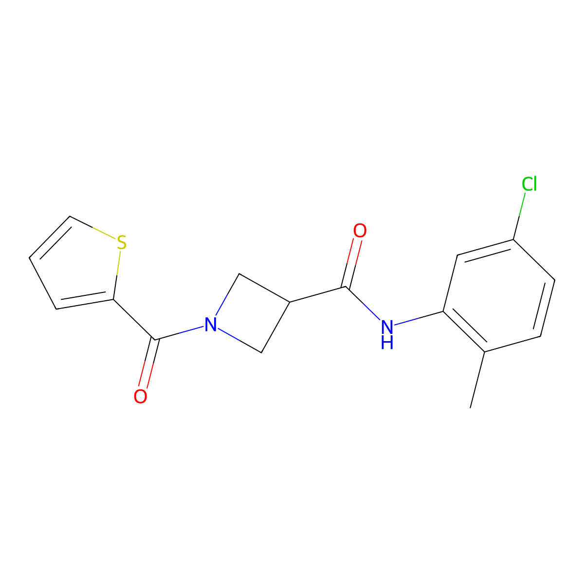 N-(5-chloro-2-methylphenyl)-1-(thiophene-2-carbonyl)azetidine-3-carboxamide molecular structure, CAS 1705809-62-6