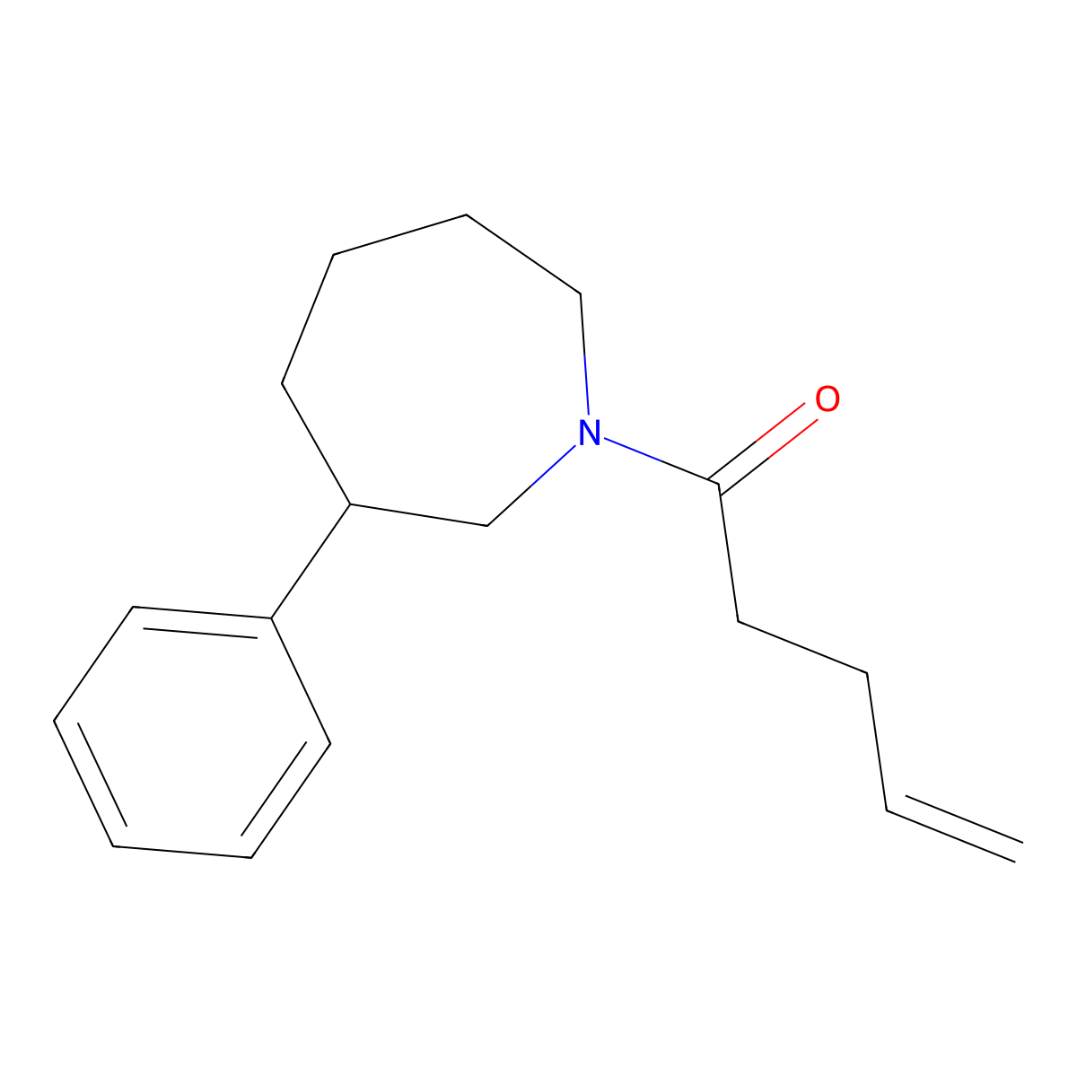 1-(3-Phenylazepan-1-yl)pent-4-en-1-one molecular structure, CAS 1705811-85-3