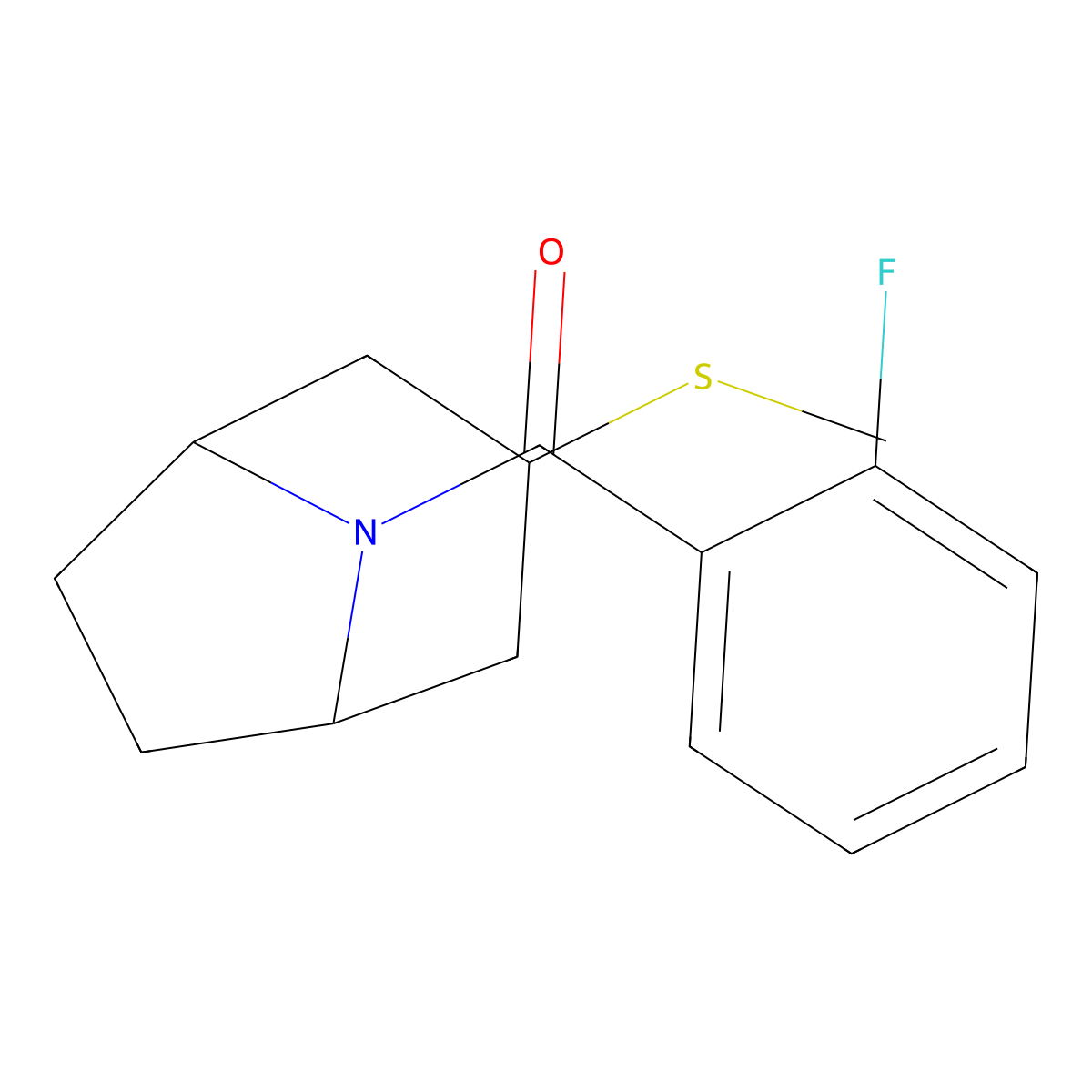 (2-fluorophenyl)((1R,5S)-3-(methylthio)-8-azabicyclo[3.2.1]octan-8-yl)methanone molecular structure, CAS 1705829-86-2