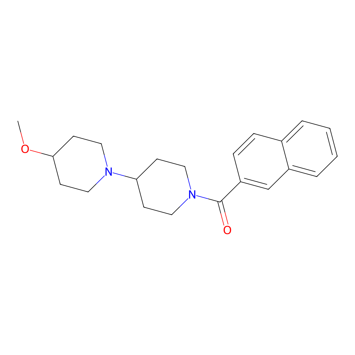 4-Methoxy-1'-(naphthalene-2-carbonyl)-1,4'-bipiperidine molecular structure, CAS 1705835-35-3