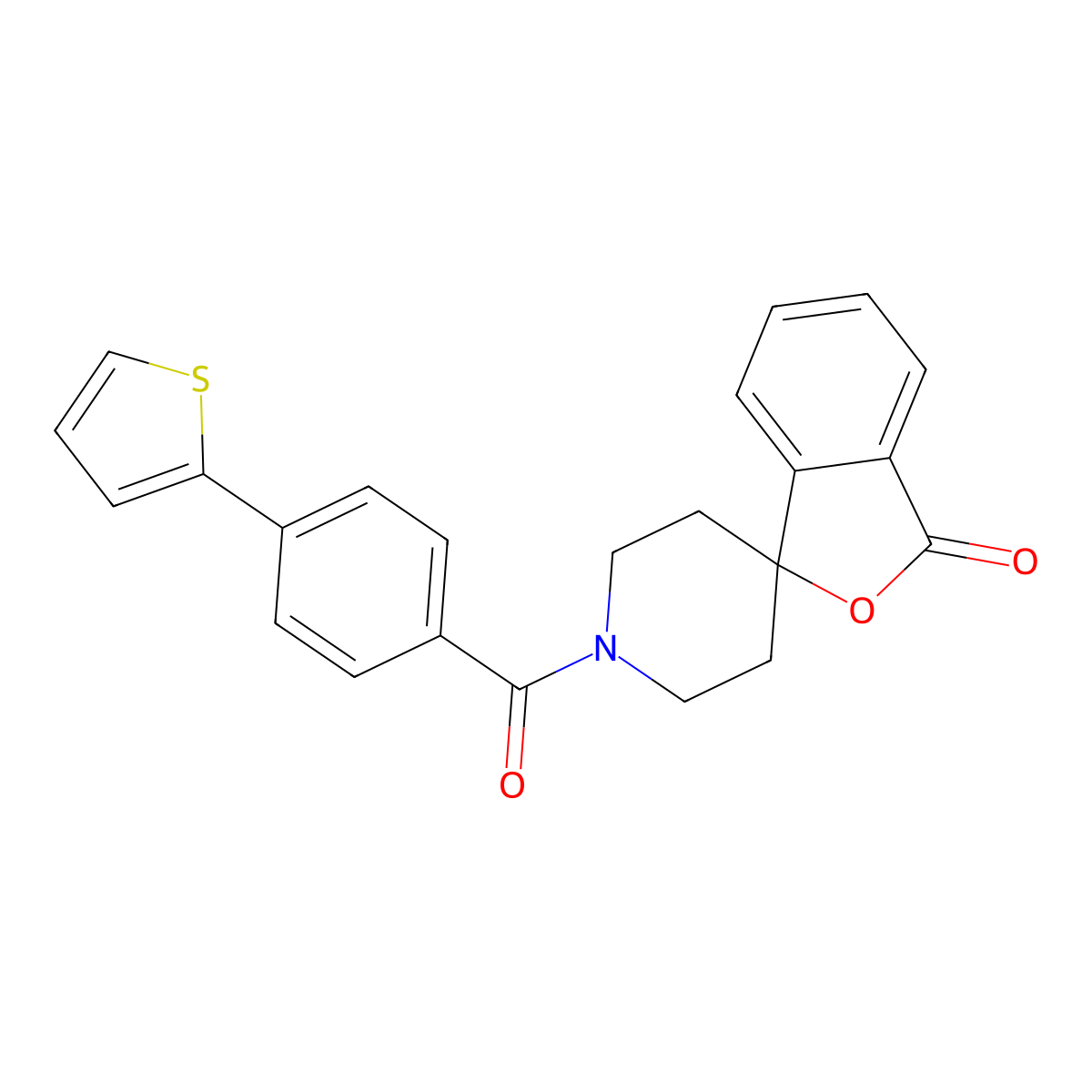 1'-(4-(thiophen-2-yl)benzoyl)-3H-spiro[isobenzofuran-1,4'-piperidin]-3-one molecular structure, CAS 1705837-65-5