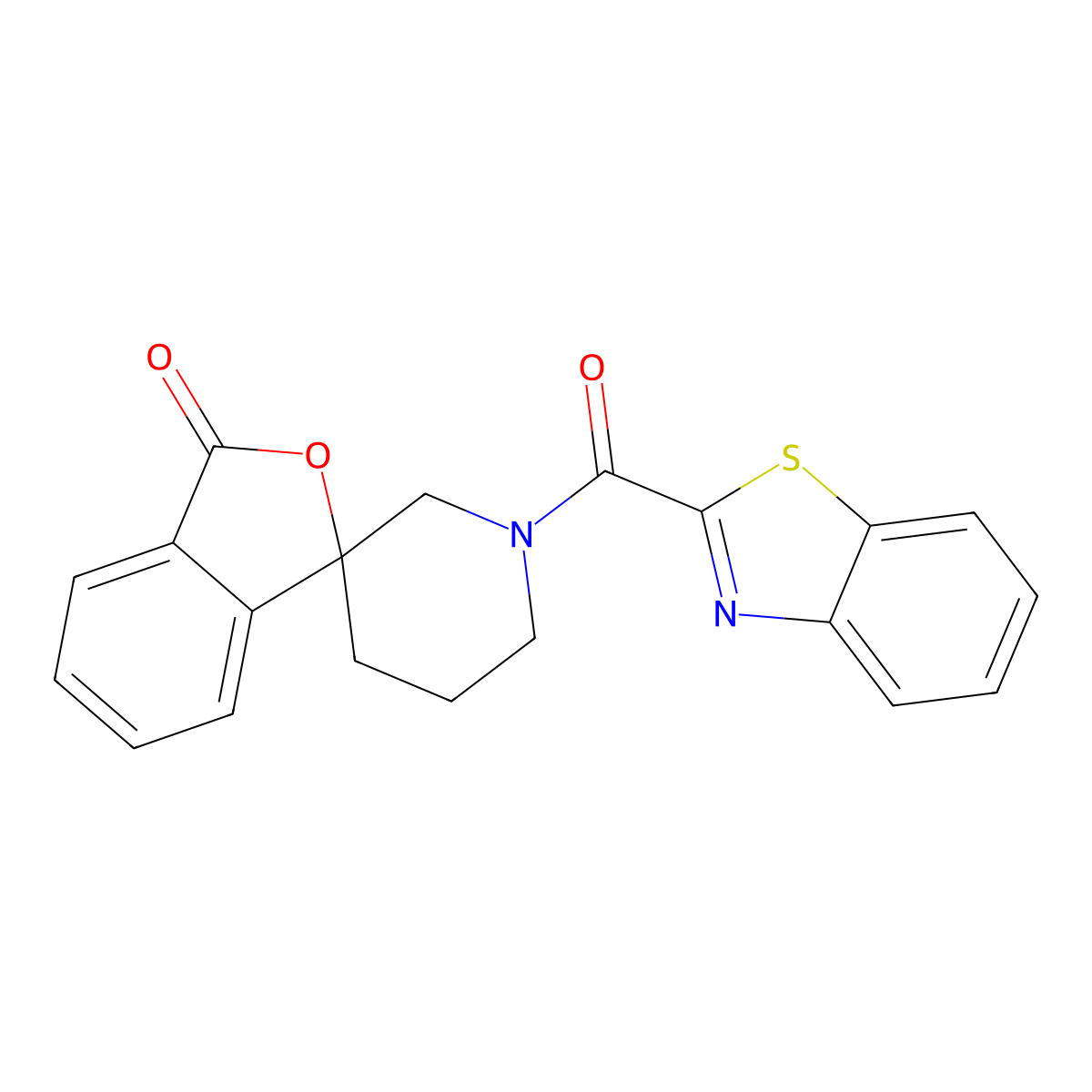 1'-(benzo[d]thiazole-2-carbonyl)-3H-spiro[isobenzofuran-1,3'-piperidin]-3-one molecular structure, CAS 1705838-15-8