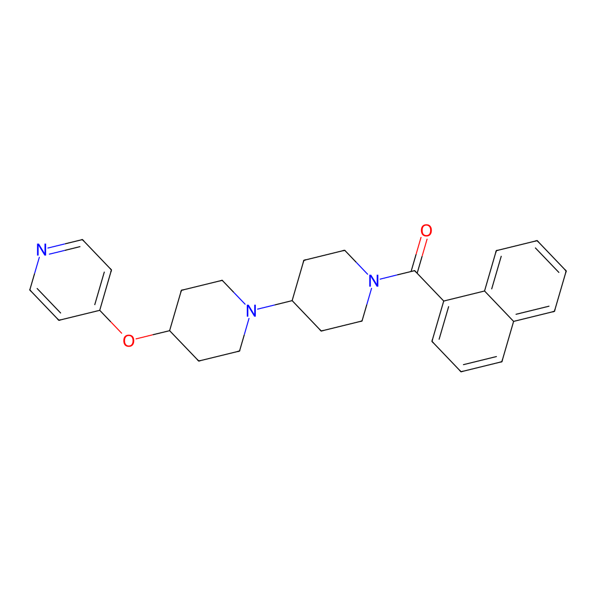 1'-(Naphthalene-1-carbonyl)-4-(pyridin-4-yloxy)-1,4'-bipiperidine molecular structure, CAS 1705842-00-7