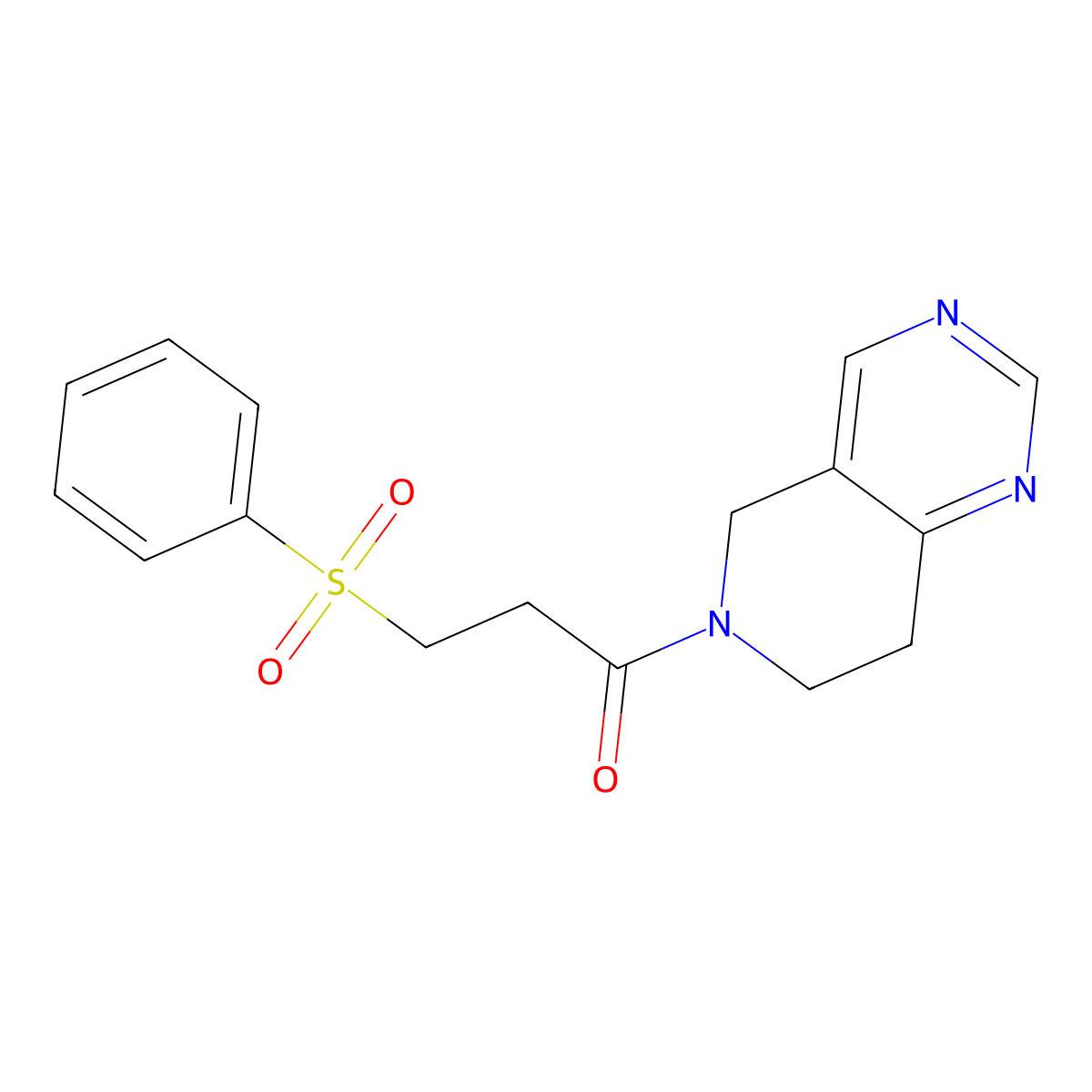 1-(7,8-dihydropyrido[4,3-d]pyrimidin-6(5H)-yl)-3-(phenylsulfonyl)propan-1-one molecular structure, CAS 1705848-61-8