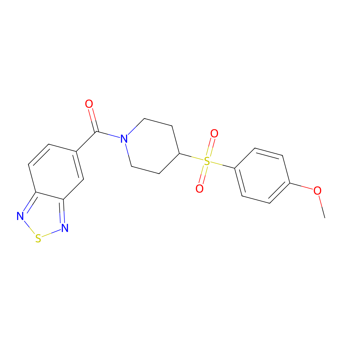 Benzo[c][1,2,5]thiadiazol-5-yl(4-((4-methoxyphenyl)sulfonyl)piperidin-1-yl)methanone molecular structure, CAS 1705850-32-3