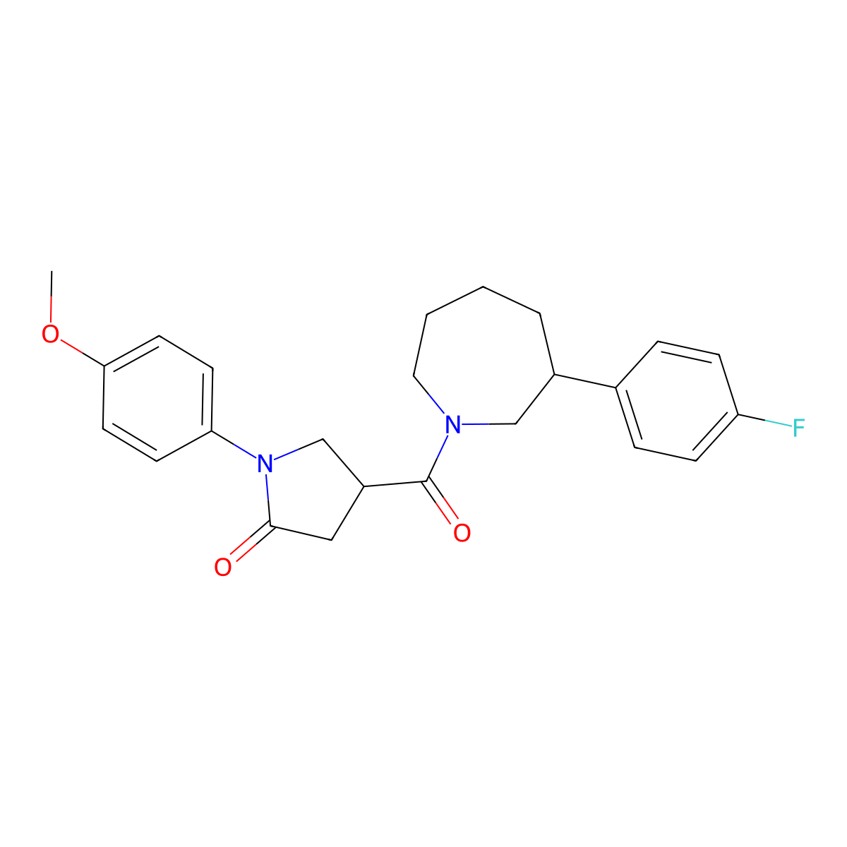 4-[3-(4-Fluorophenyl)azepane-1-carbonyl]-1-(4-methoxyphenyl)pyrrolidin-2-one molecular structure, CAS 1705859-23-9