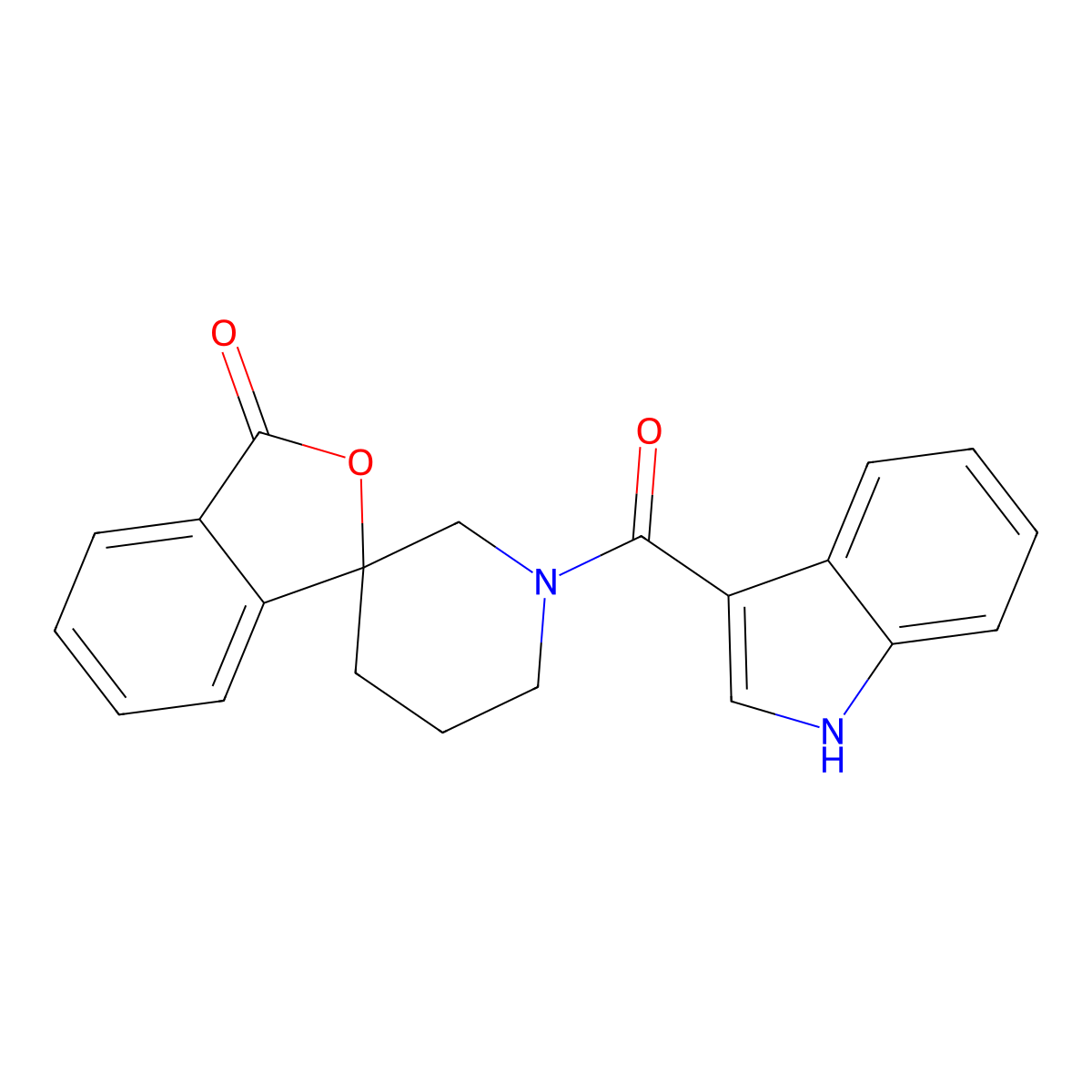 1'-(1H-indole-3-carbonyl)-3H-spiro[2-benzofuran-1,3'-piperidine]-3-one molecular structure, CAS 1705860-43-0