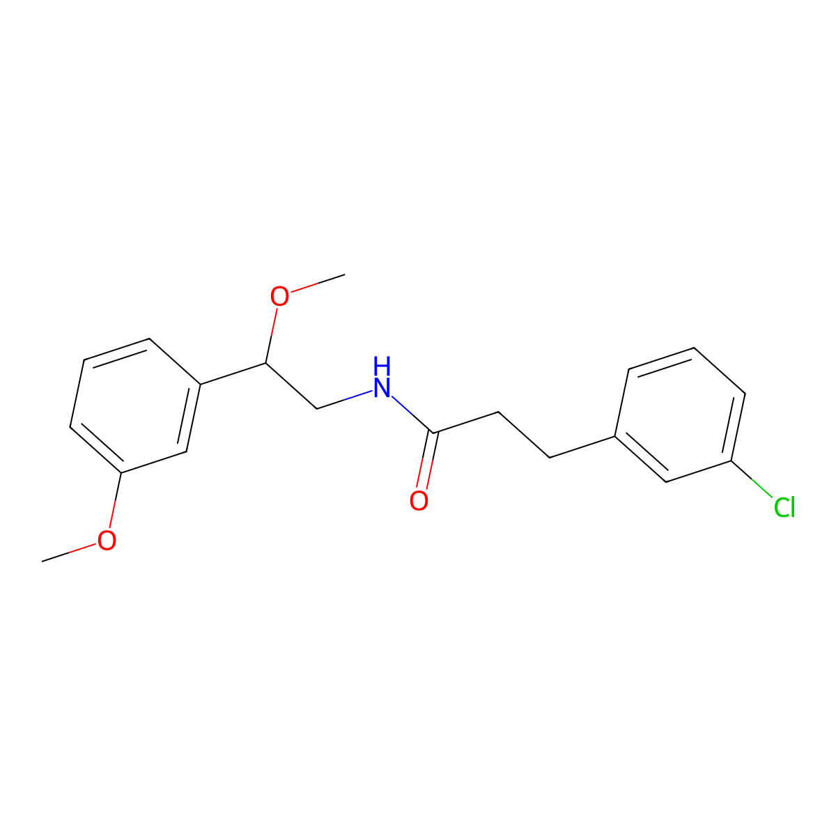 3-(3-chlorophenyl)-N-[2-methoxy-2-(3-methoxyphenyl)ethyl]propanamide molecular structure, CAS 1705862-10-7