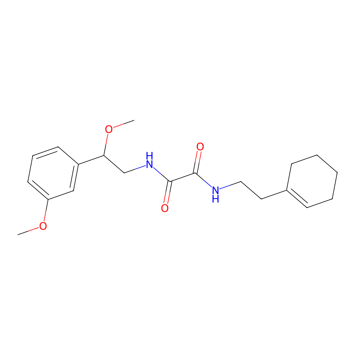 N1-(2-(cyclohex-1-en-1-yl)ethyl)-N2-(2-methoxy-2-(3-methoxyphenyl)ethyl)oxalamide molecular structure, CAS 1705862-43-6