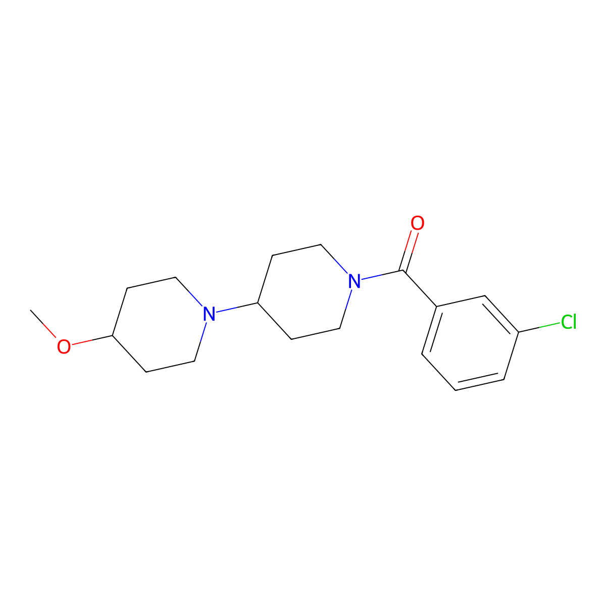 1'-(3-Chlorobenzoyl)-4-methoxy-1,4'-bipiperidine molecular structure, CAS 1705862-80-1