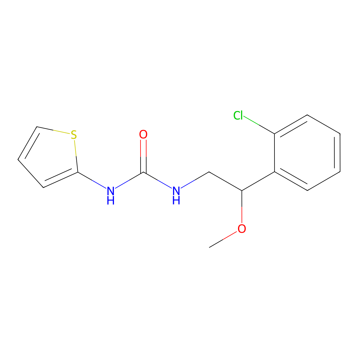 1-(2-(2-Chlorophenyl)-2-methoxyethyl)-3-(thiophen-2-yl)urea molecular structure, CAS 1705863-90-6