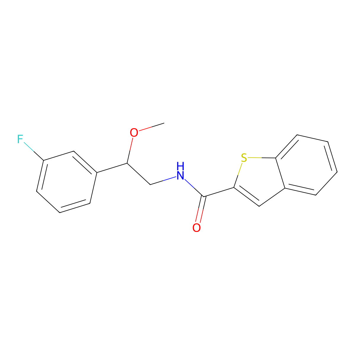 N-(2-(3-fluorophenyl)-2-methoxyethyl)benzo[b]thiophene-2-carboxamide molecular structure, CAS 1705864-77-2