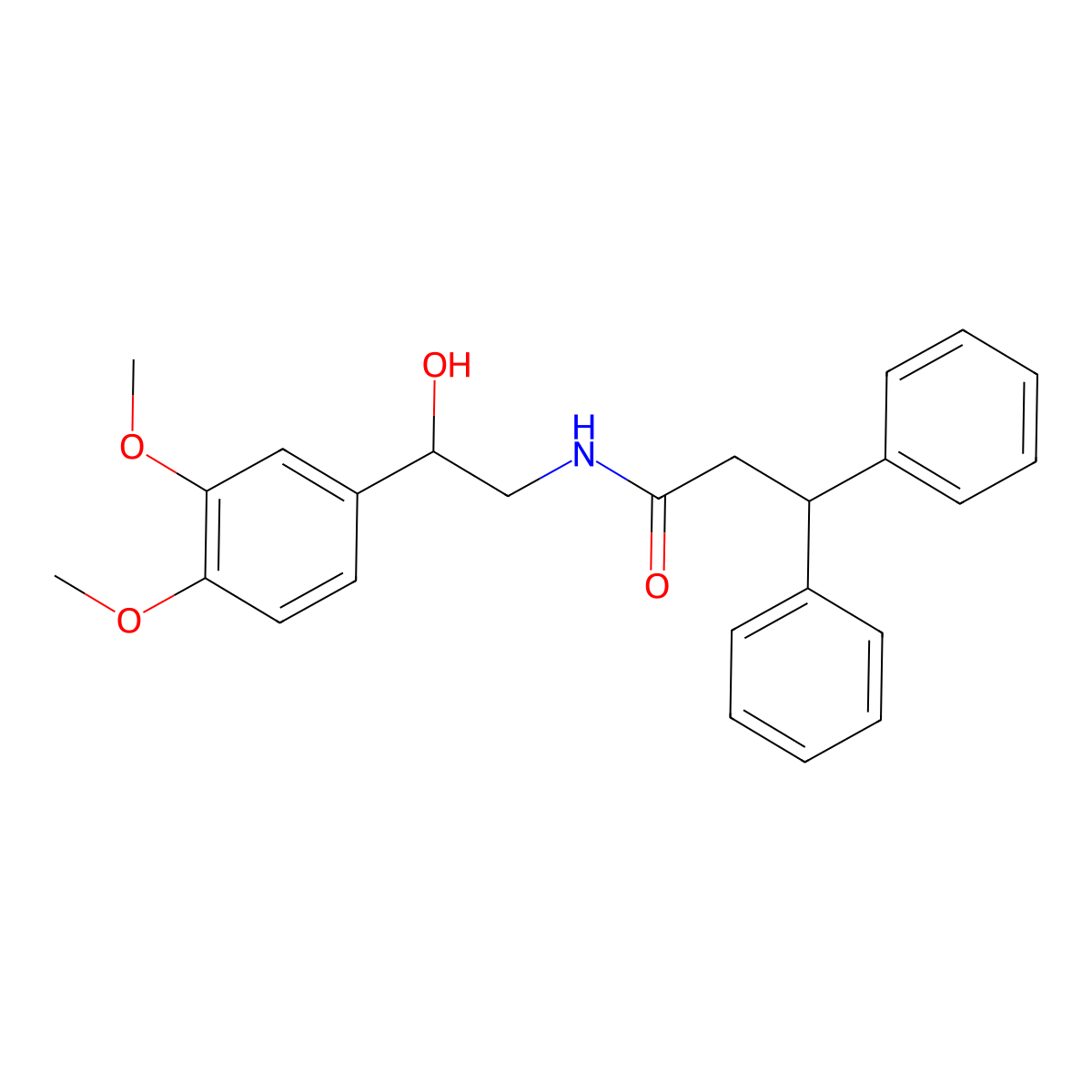 N-[2-(3,4-dimethoxyphenyl)-2-hydroxyethyl]-3,3-diphenylpropanamide molecular structure, CAS 1705874-23-2