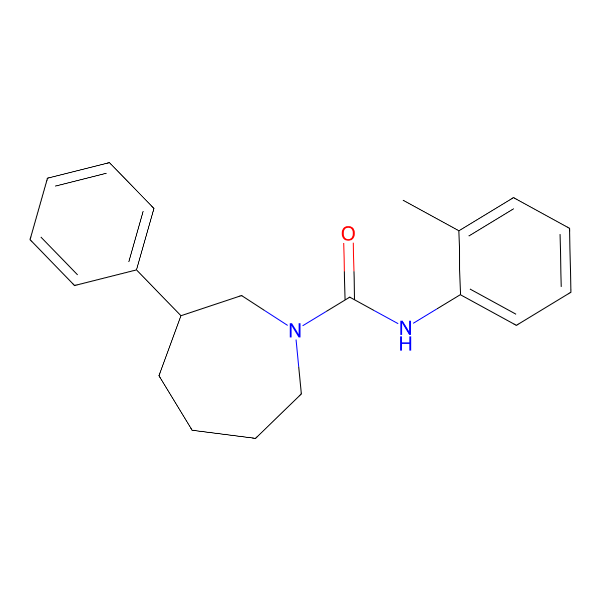3-phenyl-N-(o-tolyl)azepane-1-carboxamide molecular structure, CAS 1705874-31-2