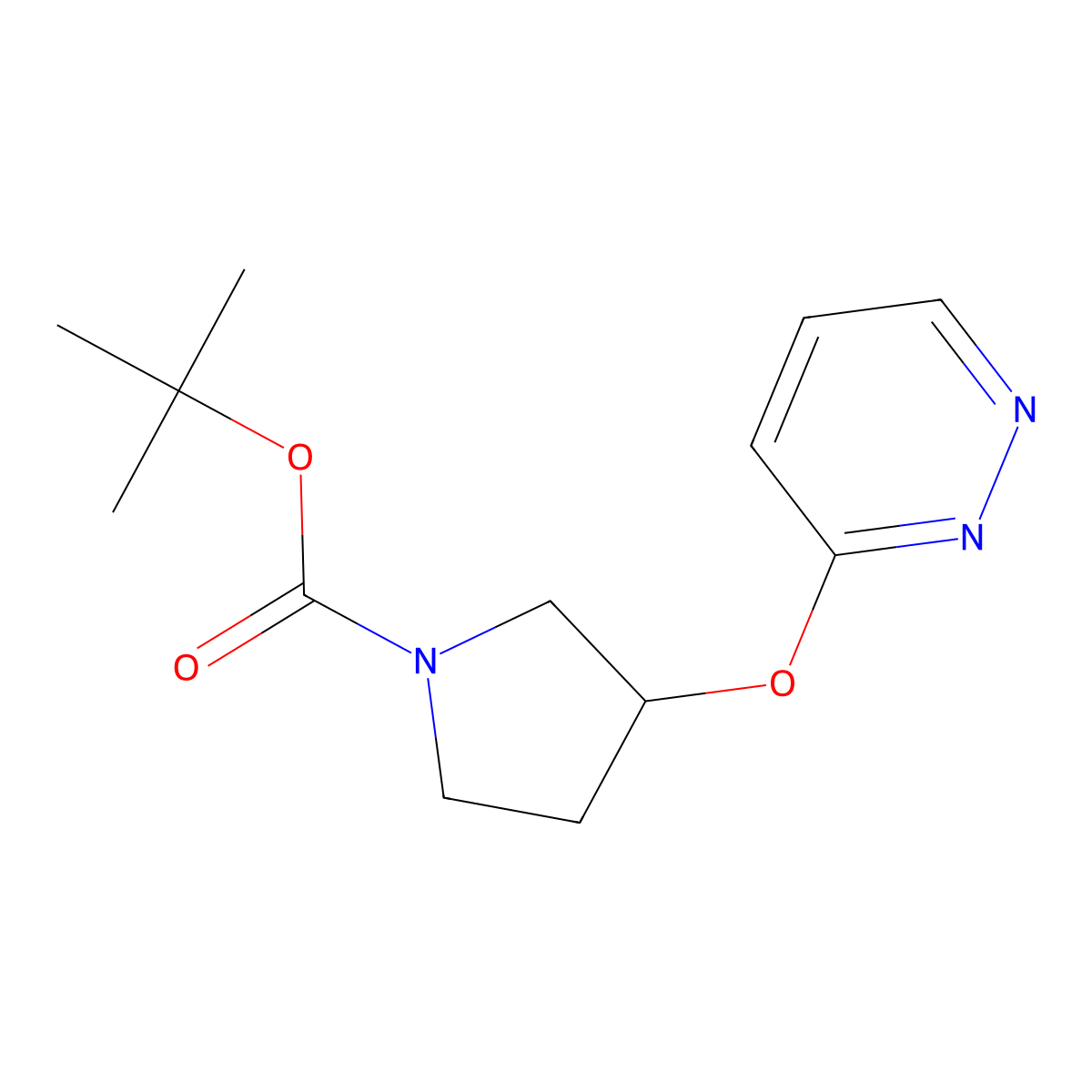 Tert-butyl 3-(pyridazin-3-yloxy)pyrrolidine-1-carboxylate molecular structure, CAS 1705875-66-6