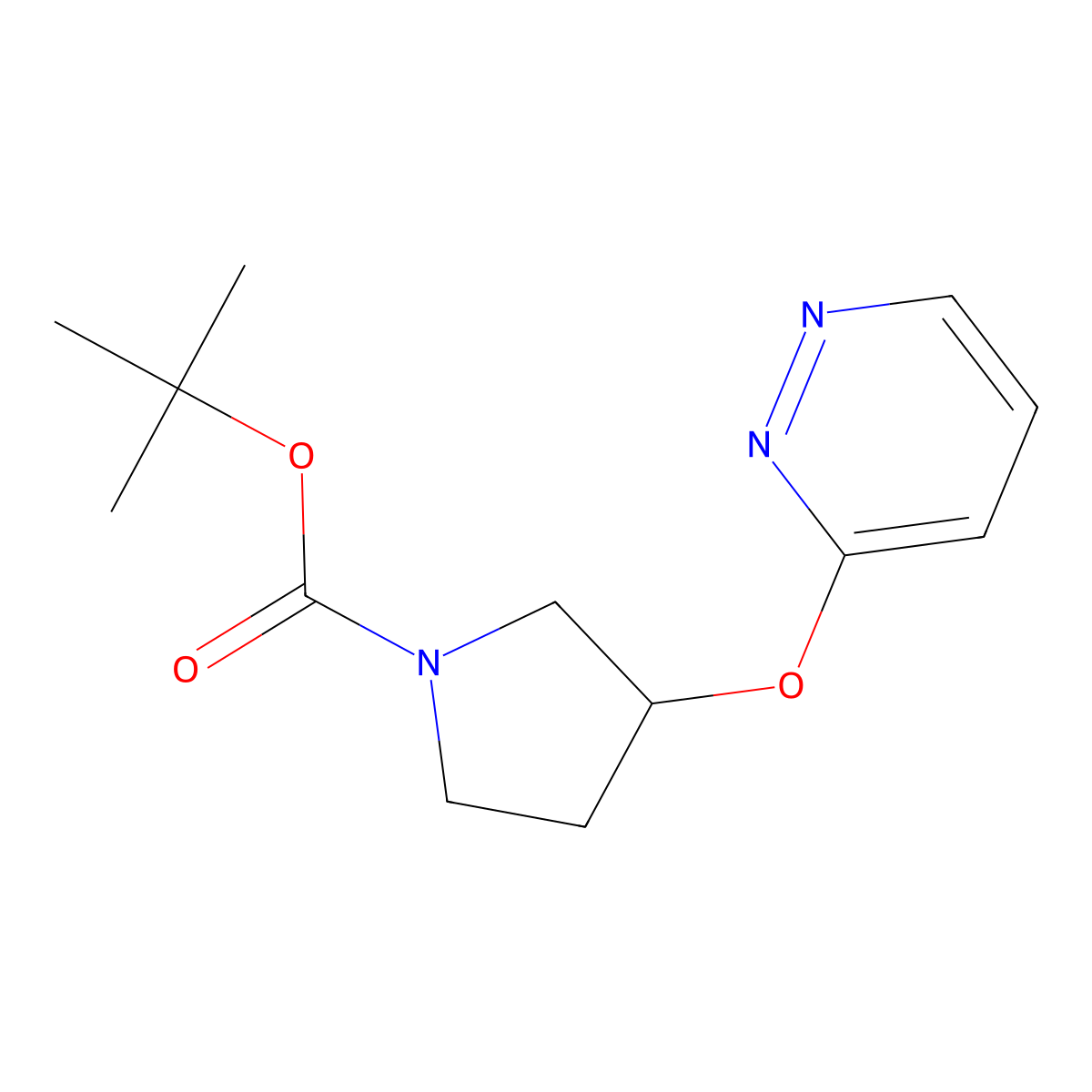 Tert-butyl 3-(pyridazin-3-yloxy)pyrrolidine-1-carboxylate molecular structure, CAS 1705875-66-6