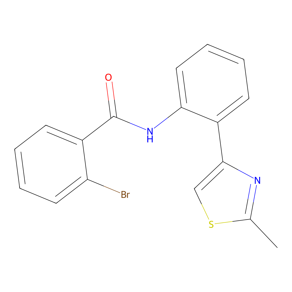 2-bromo-N-(2-(2-methylthiazol-4-yl)phenyl)benzamide molecular structure, CAS 1705880-97-2