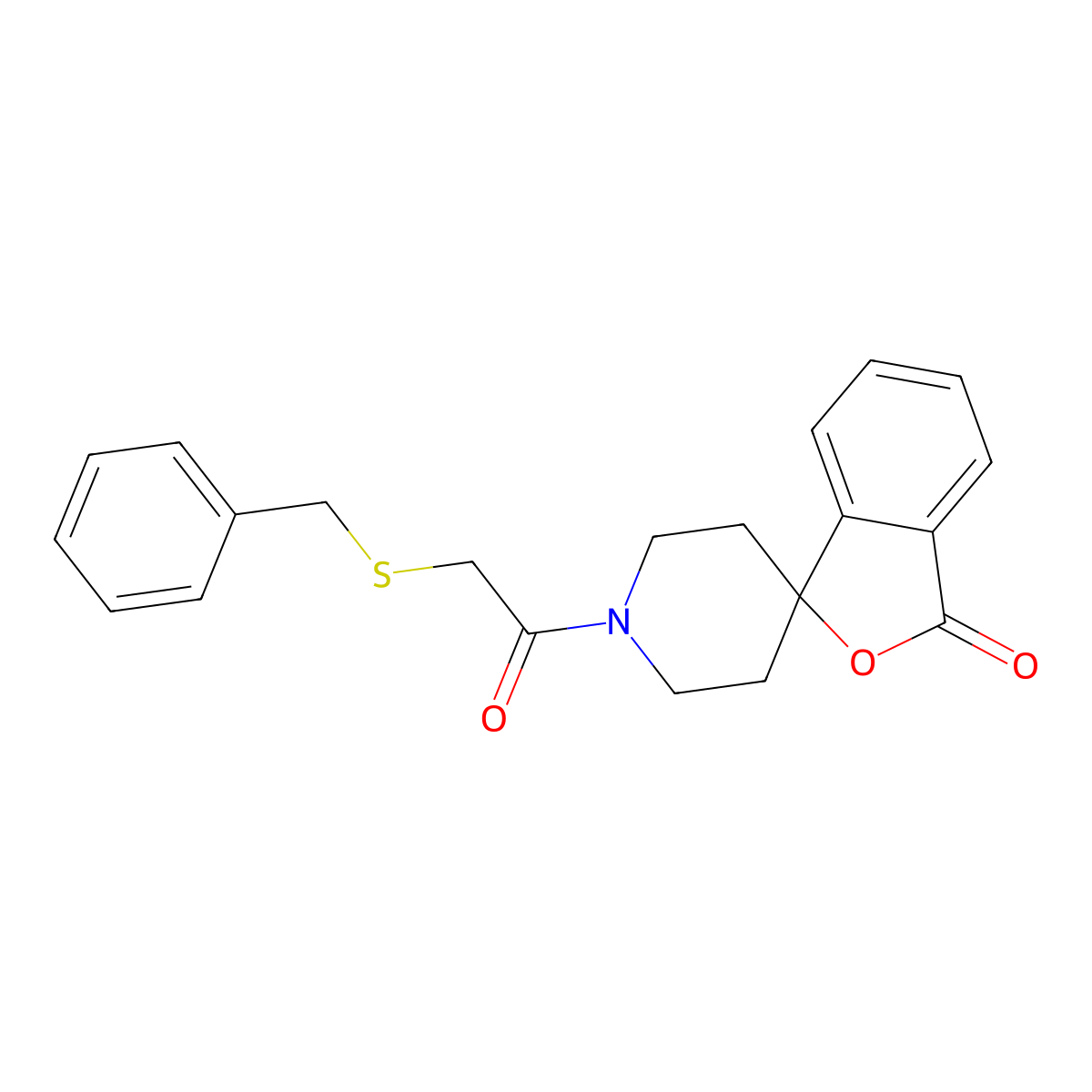 1'-[2-(benzylsulfanyl)acetyl]-3H-spiro[2-benzofuran-1,4'-piperidine]-3-one molecular structure, CAS 1705881-31-7