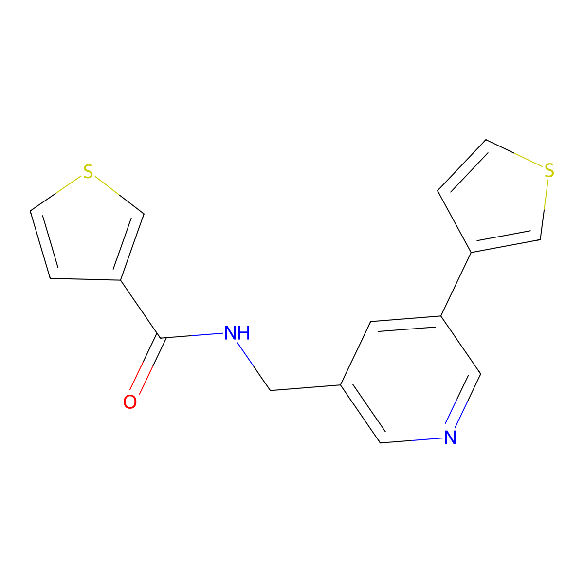 N-((5-(thiophen-3-yl)pyridin-3-yl)methyl)thiophene-3-carboxamide molecular structure, CAS 1705881-37-3
