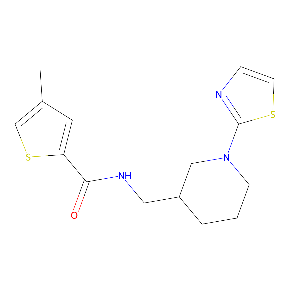 4-methyl-N-((1-(thiazol-2-yl)piperidin-3-yl)methyl)thiophene-2-carboxamide molecular structure, CAS 1705883-00-6