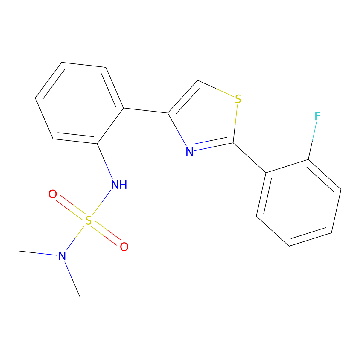 4-[2-(Dimethylsulfamoylamino)phenyl]-2-(2-fluorophenyl)-1,3-thiazole molecular structure, CAS 1705883-86-8