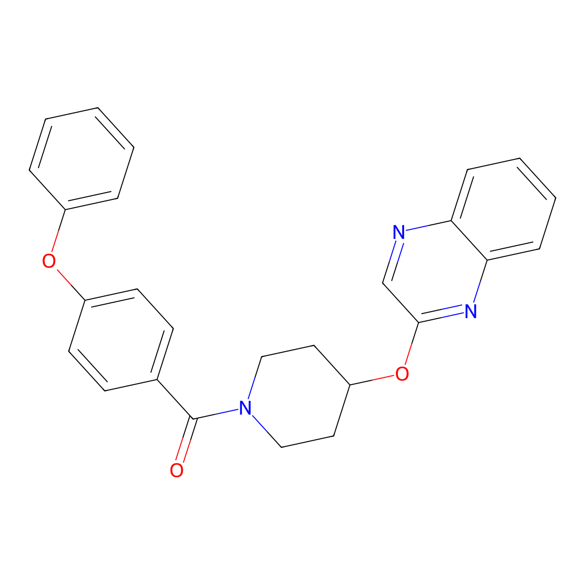 (4-Phenoxyphenyl)(4-(quinoxalin-2-yloxy)piperidin-1-yl)methanone molecular structure, CAS 1705886-10-7