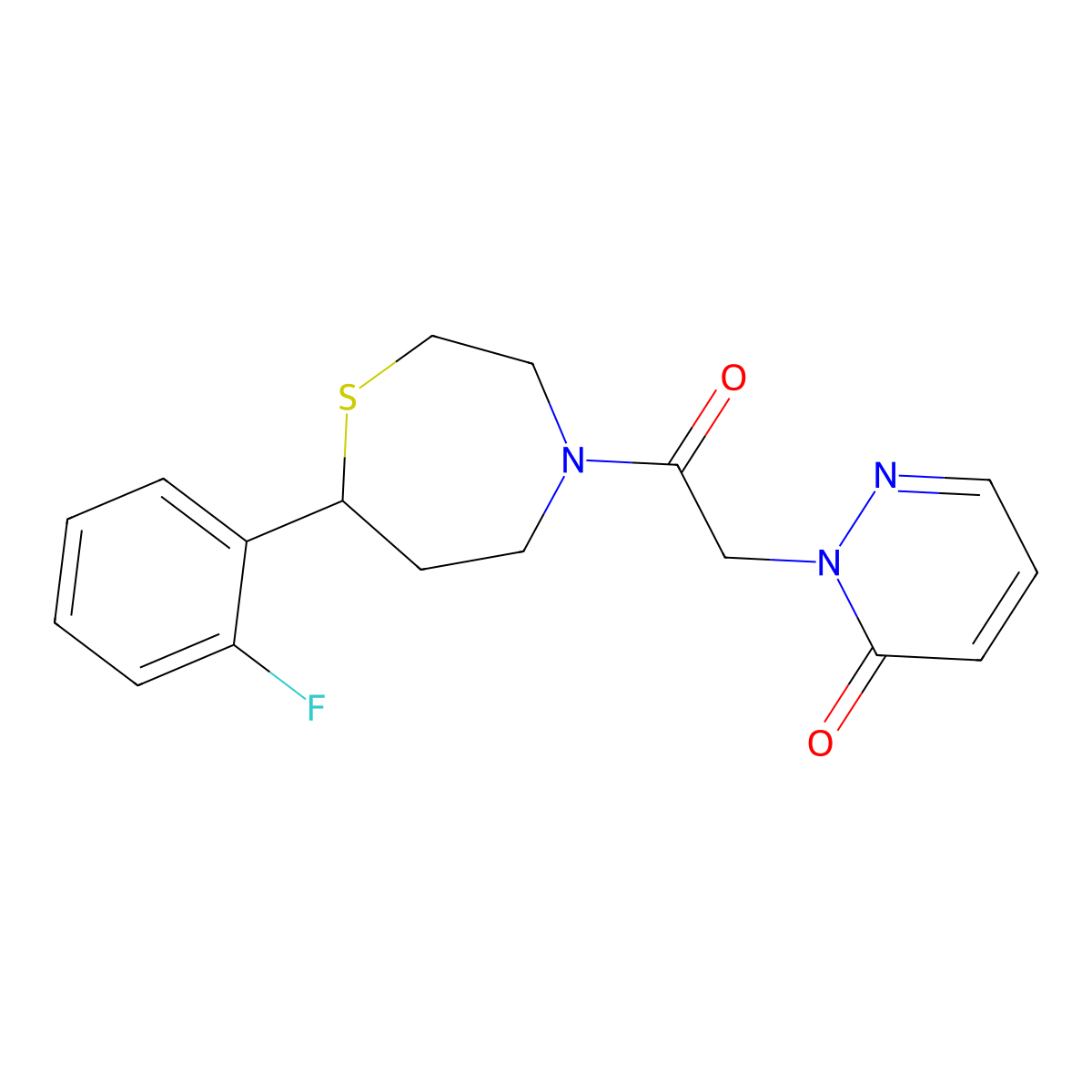 2-(2-(7-(2-fluorophenyl)-1,4-thiazepan-4-yl)-2-oxoethyl)pyridazin-3(2H)-one molecular structure, CAS 1705888-70-5