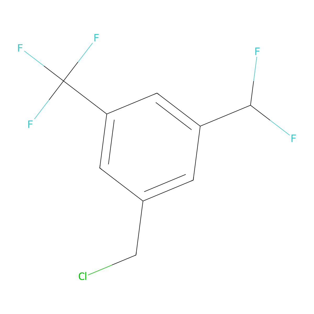 1-(Chloromethyl)-3-(difluoromethyl)-5-(trifluoromethyl)benzene molecular structure, CAS 1705894-30-9
