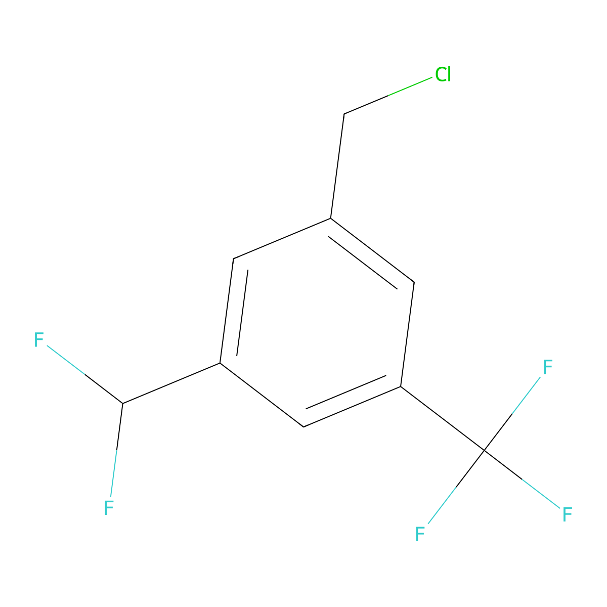 1-(Chloromethyl)-3-(difluoromethyl)-5-(trifluoromethyl)benzene molecular structure, CAS 1705894-30-9