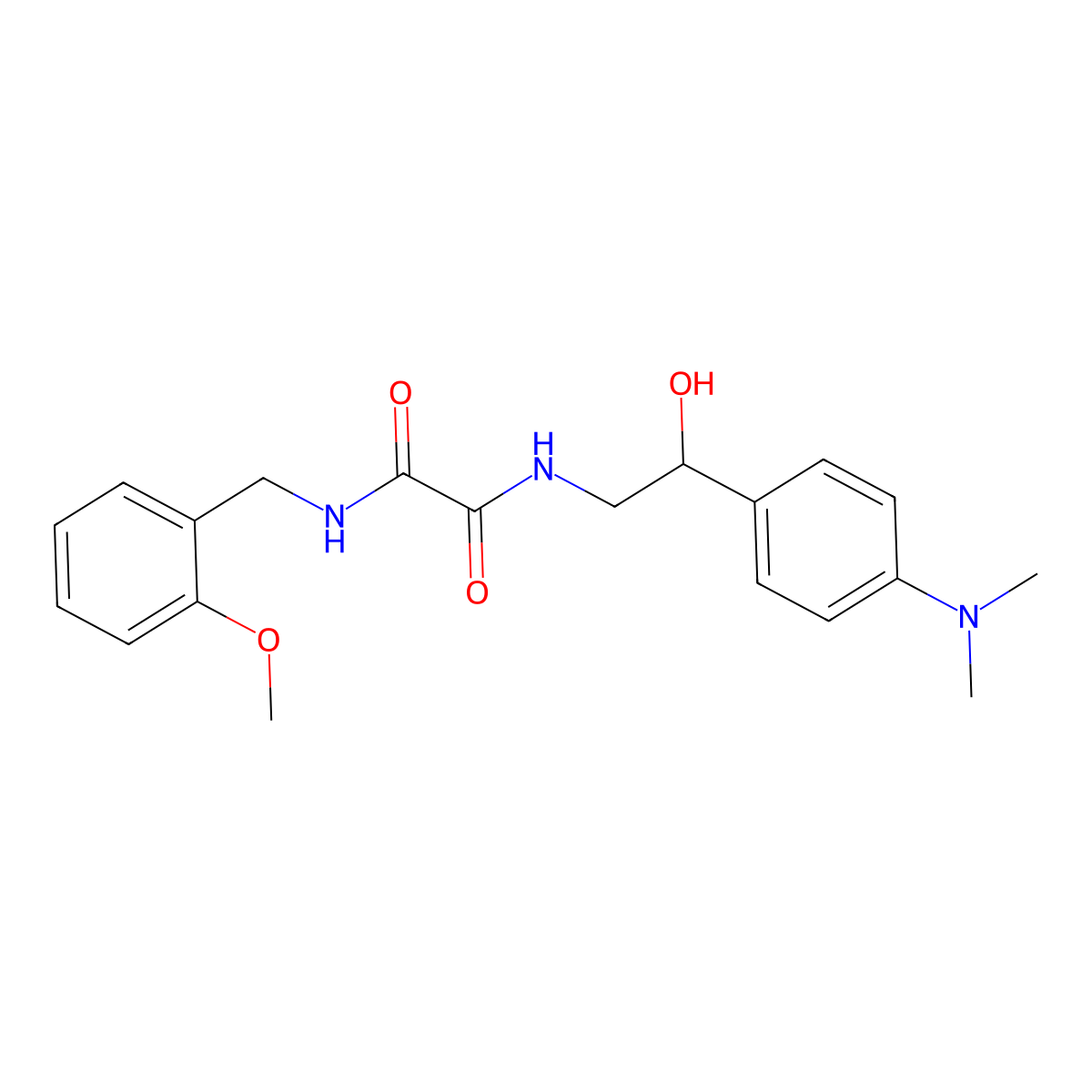 N1-(2-(4-(dimethylamino)phenyl)-2-hydroxyethyl)-N2-(2-methoxybenzyl)oxalamide molecular structure, CAS 1705896-79-2