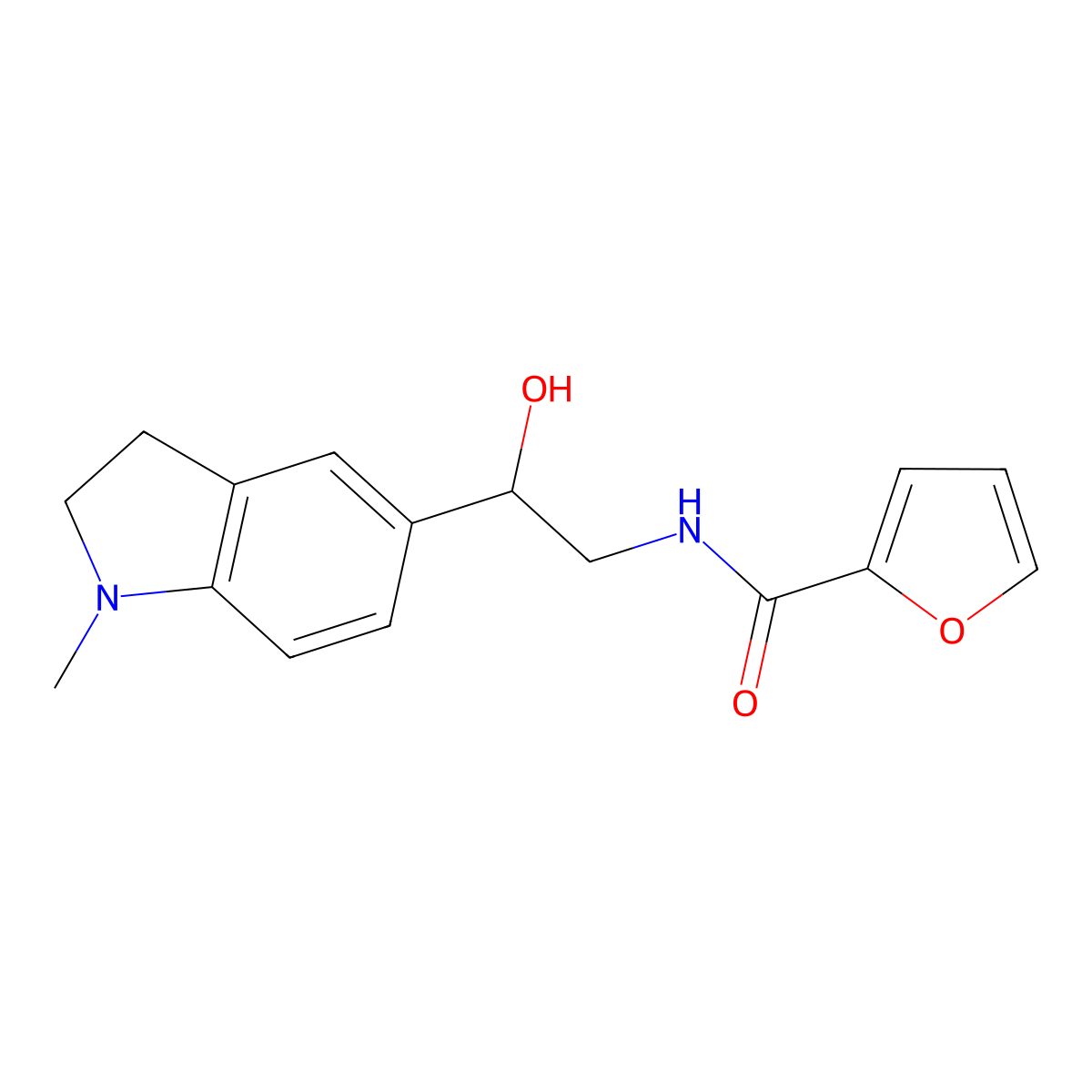 N-(2-hydroxy-2-(1-methylindolin-5-yl)ethyl)furan-2-carboxamide molecular structure, CAS 1705898-39-0