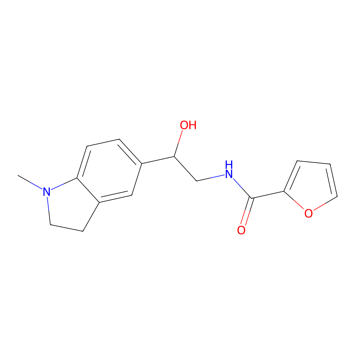 N-(2-hydroxy-2-(1-methylindolin-5-yl)ethyl)furan-2-carboxamide molecular structure, CAS 1705898-39-0