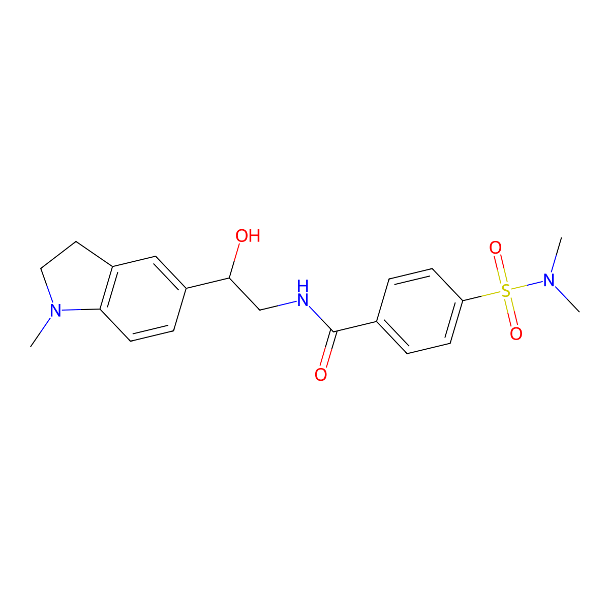 4-(N,N-dimethylsulfamoyl)-N-(2-hydroxy-2-(1-methylindolin-5-yl)ethyl)benzamide molecular structure, CAS 1705899-13-3