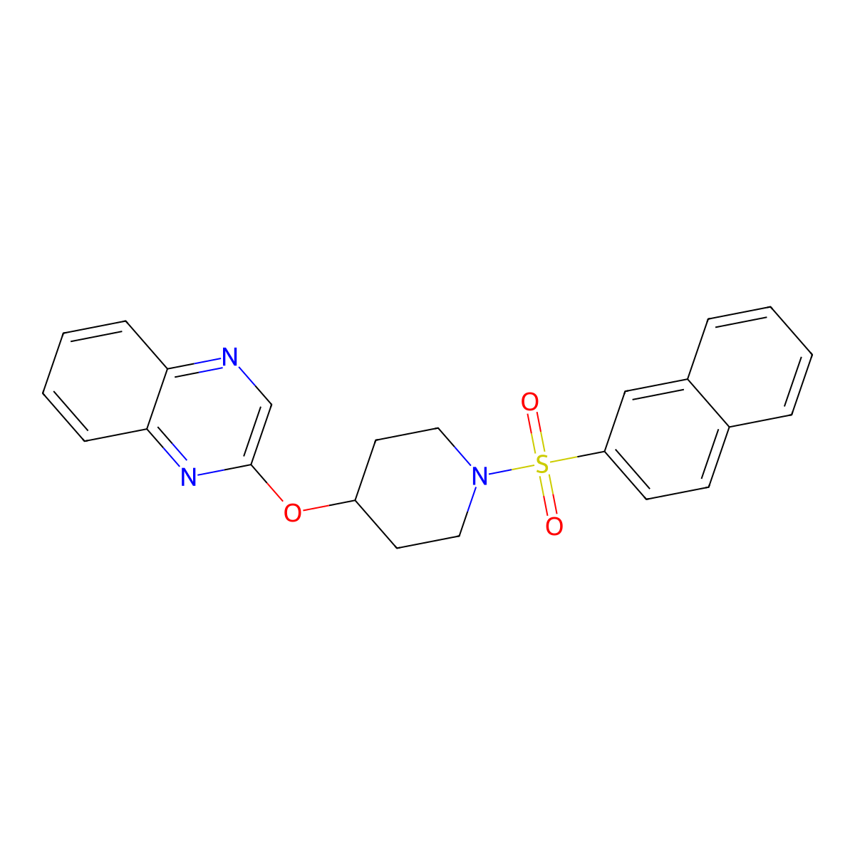 2-((1-(Naphthalen-2-ylsulfonyl)piperidin-4-yl)oxy)quinoxaline molecular structure, CAS 1705904-22-8