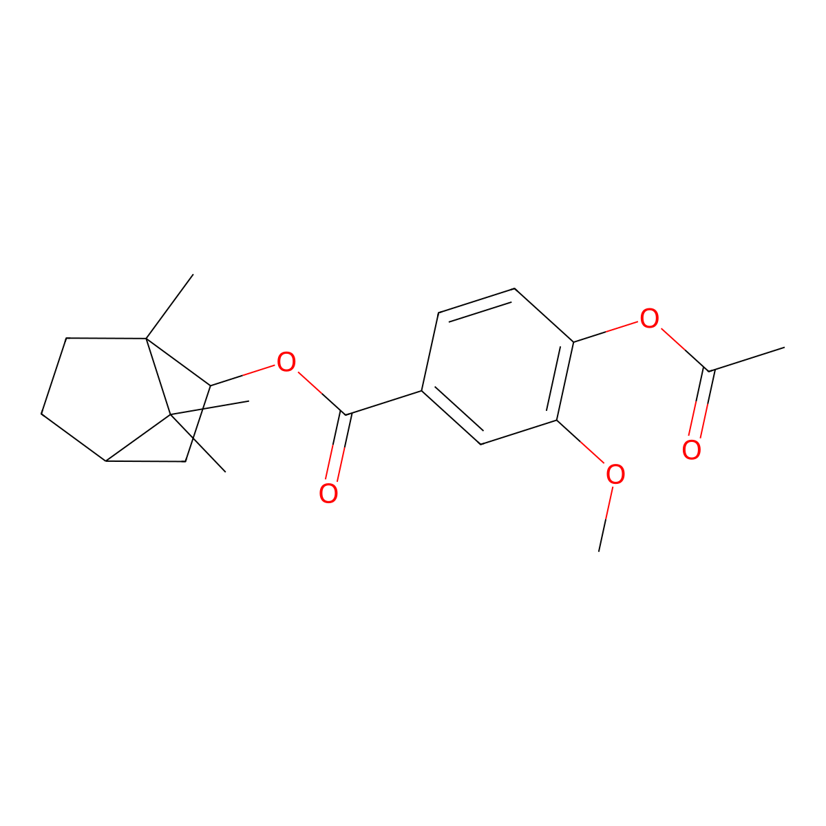 (1R,2S,4R)-1,7,7-trimethylbicyclo[2.2.1]heptan-2-yl 4-(acetyloxy)-3-methoxybenzoate molecular structure, CAS 170591-51-2