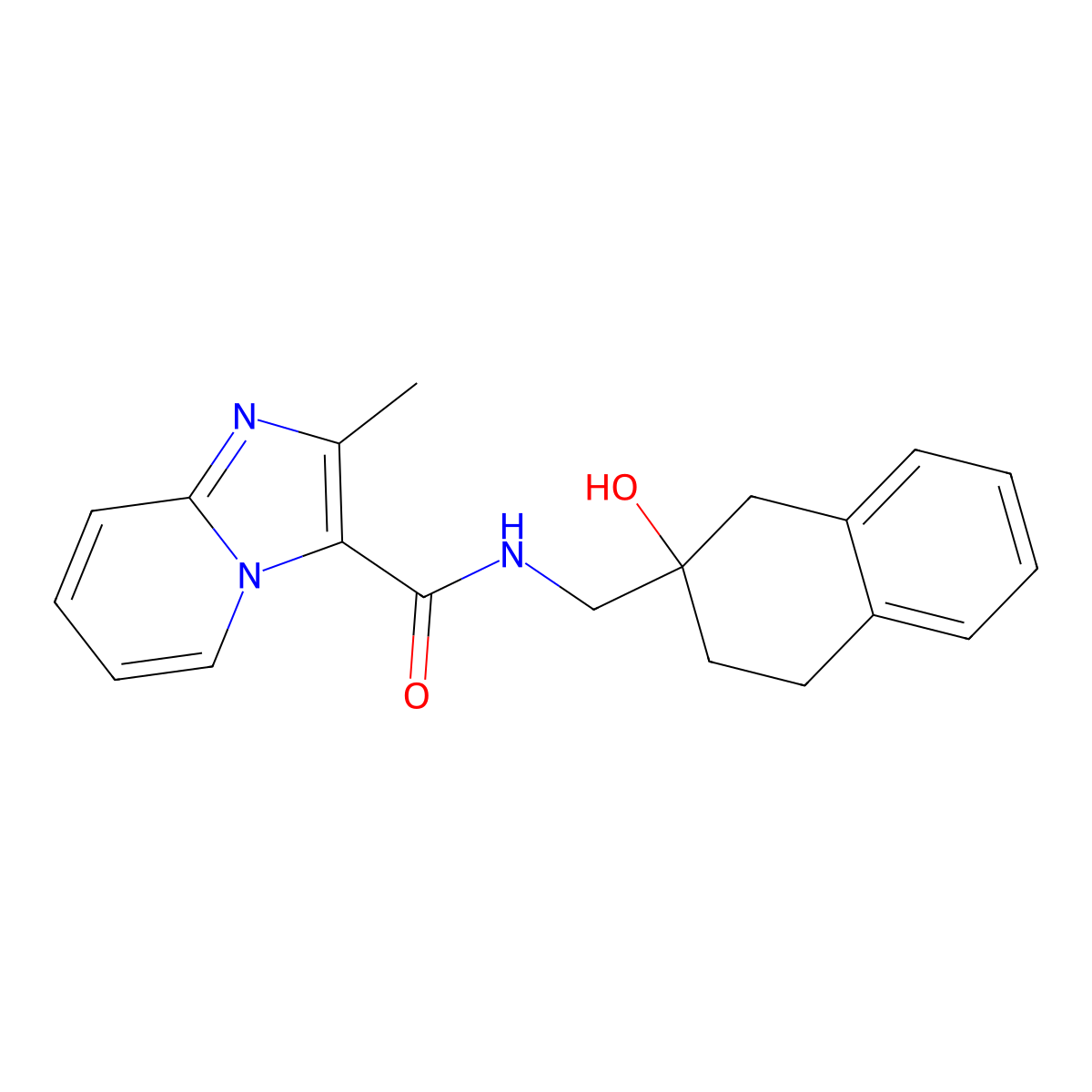 N-[(2-hydroxy-1,2,3,4-tetrahydronaphthalen-2-yl)methyl]-2-methylimidazo[1,2-a]pyridine-3-carboxamide molecular structure, CAS 1705911-62-1