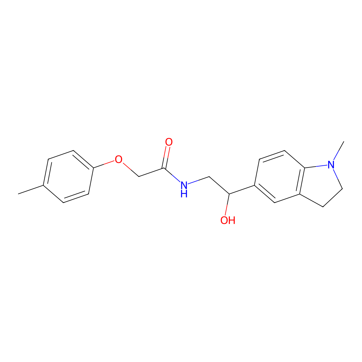 N-(2-hydroxy-2-(1-methylindolin-5-yl)ethyl)-2-(p-tolyloxy)acetamide molecular structure, CAS 1705914-33-5