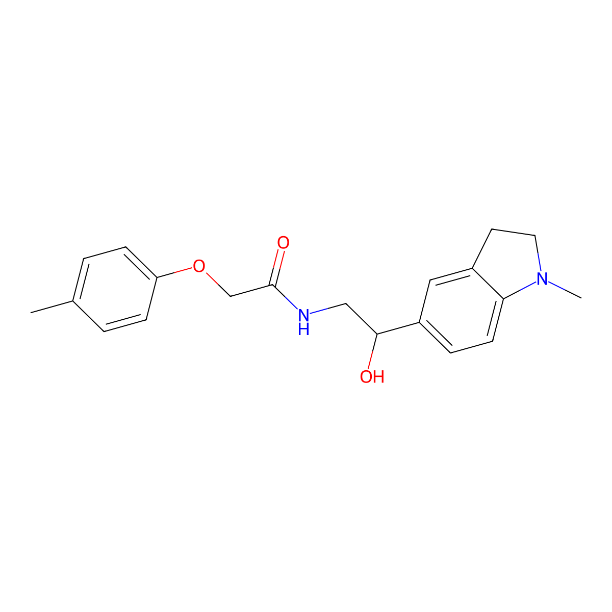 N-(2-hydroxy-2-(1-methylindolin-5-yl)ethyl)-2-(p-tolyloxy)acetamide molecular structure, CAS 1705914-33-5