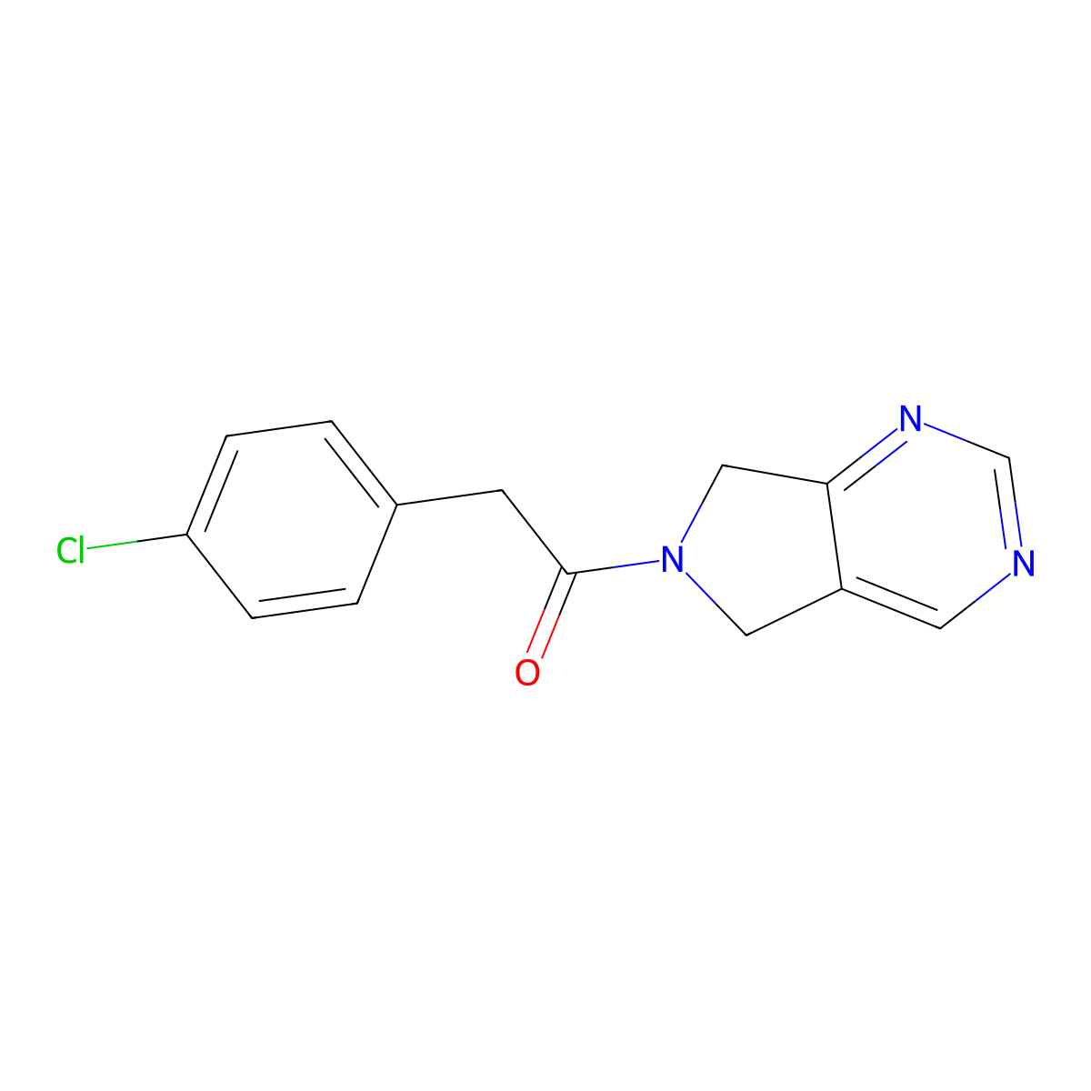 2-(4-chlorophenyl)-1-(5H-pyrrolo[3,4-d]pyrimidin-6(7H)-yl)ethanone molecular structure, CAS 1705920-08-6
