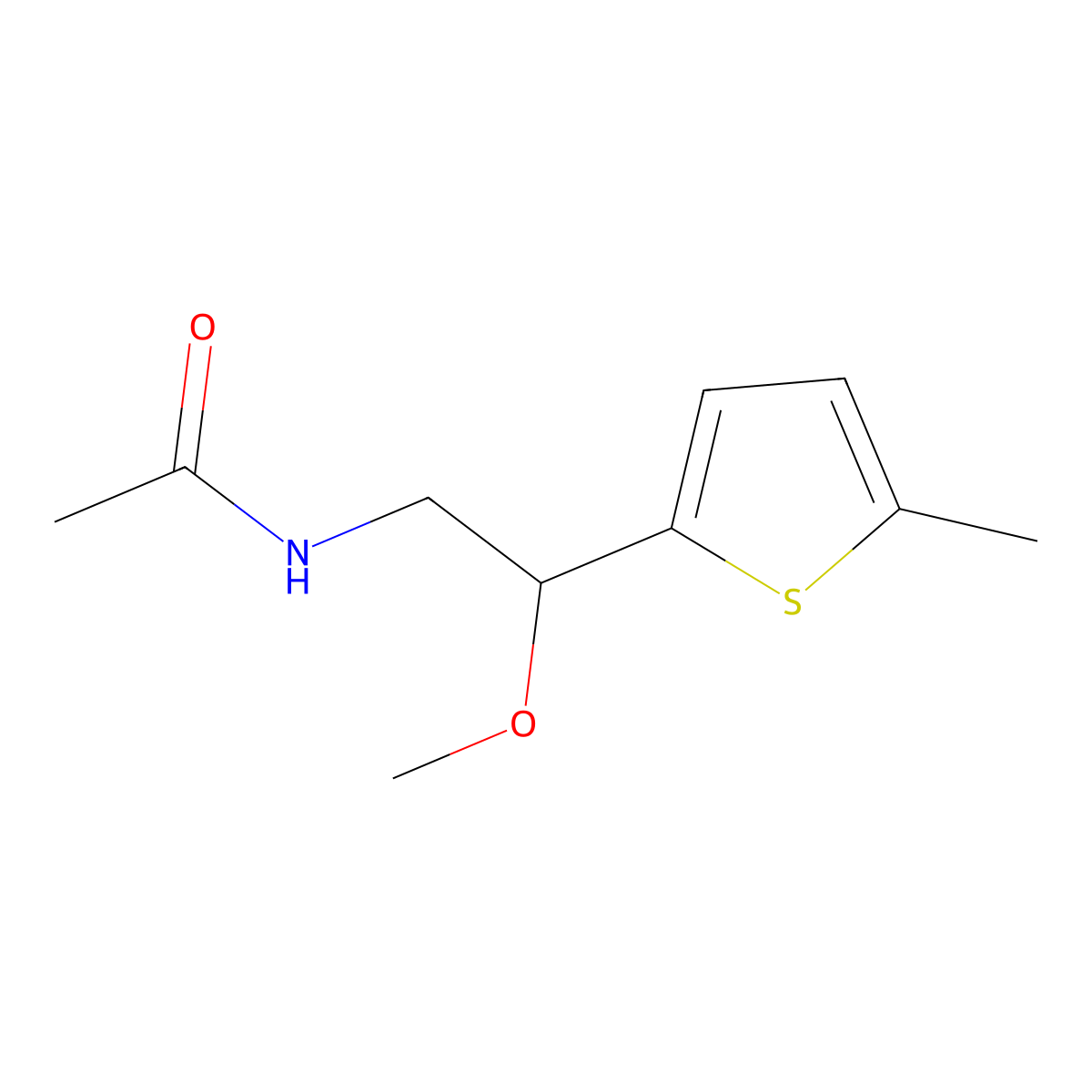 N-[2-methoxy-2-(5-methylthiophen-2-yl)ethyl]acetamide molecular structure, CAS 1705920-31-5
