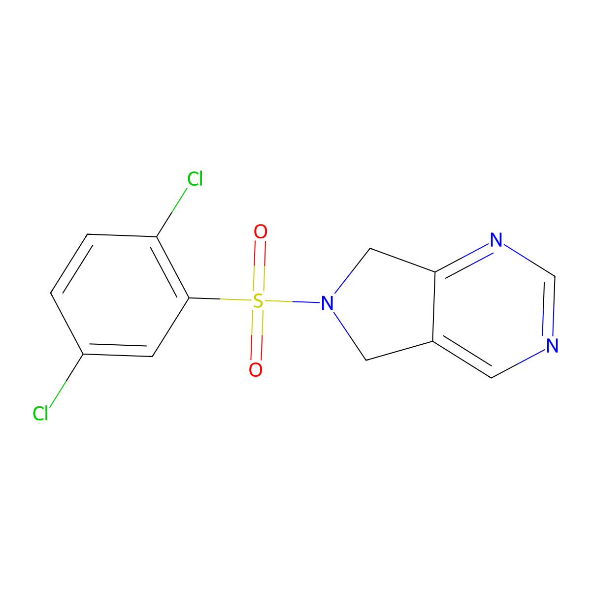 6-((2,5-dichlorophenyl)sulfonyl)-6,7-dihydro-5H-pyrrolo[3,4-d]pyrimidine molecular structure, CAS 1705921-07-8