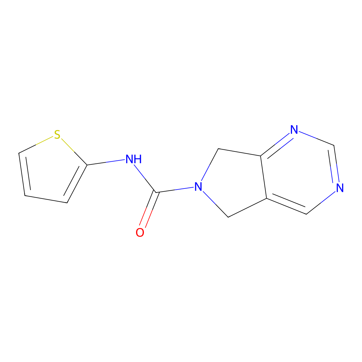 N-(thiophen-2-yl)-5H-pyrrolo[3,4-d]pyrimidine-6(7H)-carboxamide molecular structure, CAS 1705921-15-8