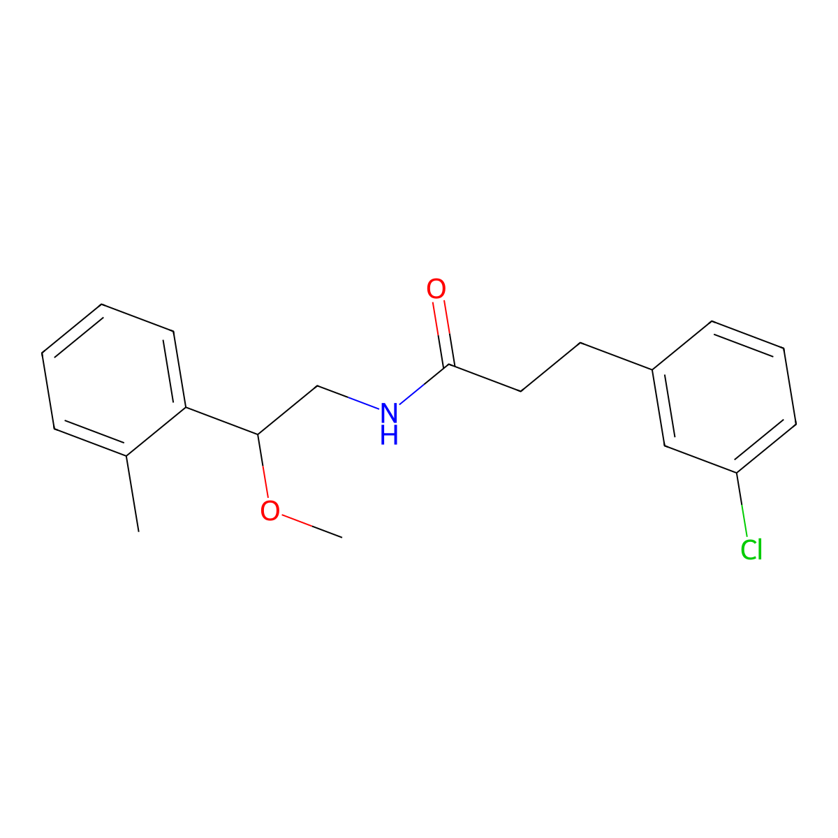 3-(3-chlorophenyl)-N-(2-methoxy-2-(o-tolyl)ethyl)propanamide molecular structure, CAS 1705922-17-3
