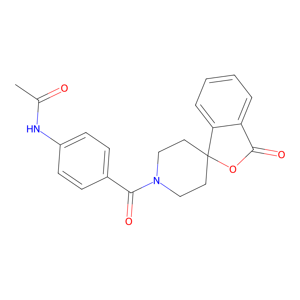 N-[4-({3-oxo-3H-spiro[2-benzofuran-1,4'-piperidine]-1'-yl}carbonyl)phenyl]acetamide molecular structure, CAS 1705923-43-8