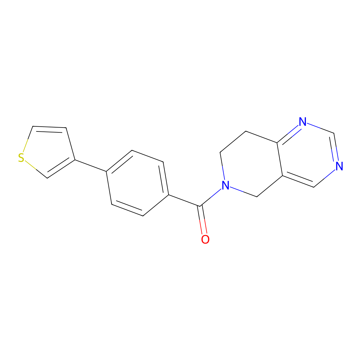 (7,8-dihydropyrido[4,3-d]pyrimidin-6(5H)-yl)(4-(thiophen-3-yl)phenyl)methanone molecular structure, CAS 1705923-64-3