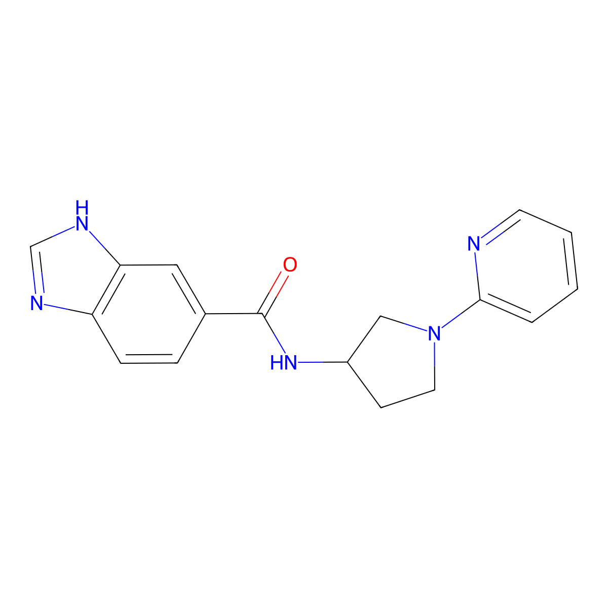 N-(1-(pyridin-2-yl)pyrrolidin-3-yl)-1H-benzo[d]imidazole-5-carboxamide molecular structure, CAS 1705924-60-2