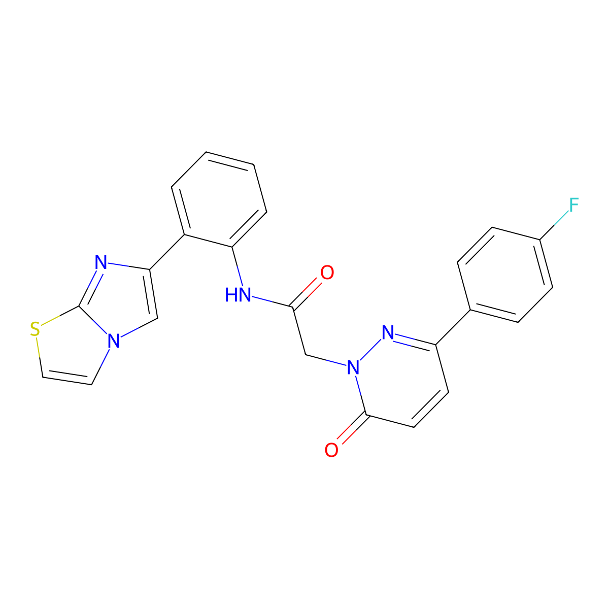 2-(3-(4-fluorophenyl)-6-oxopyridazin-1(6H)-yl)-N-(2-(imidazo[2,1-b]thiazol-6-yl)phenyl)acetamide molecular structure, CAS 1705928-91-1
