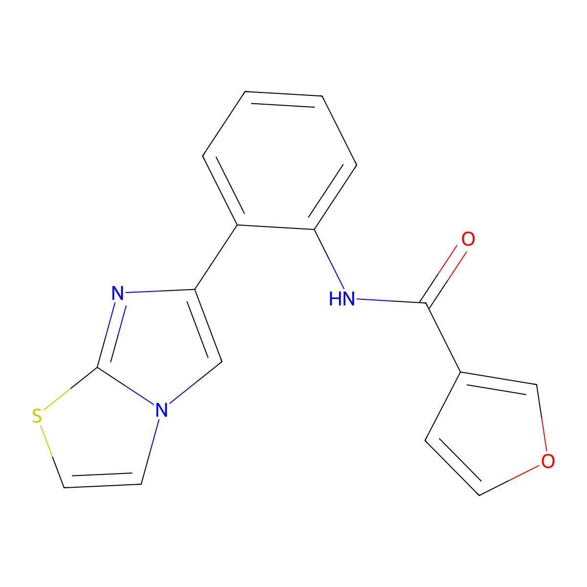 N-(2-(imidazo[2,1-b]thiazol-6-yl)phenyl)furan-3-carboxamide molecular structure, CAS 1705929-06-1