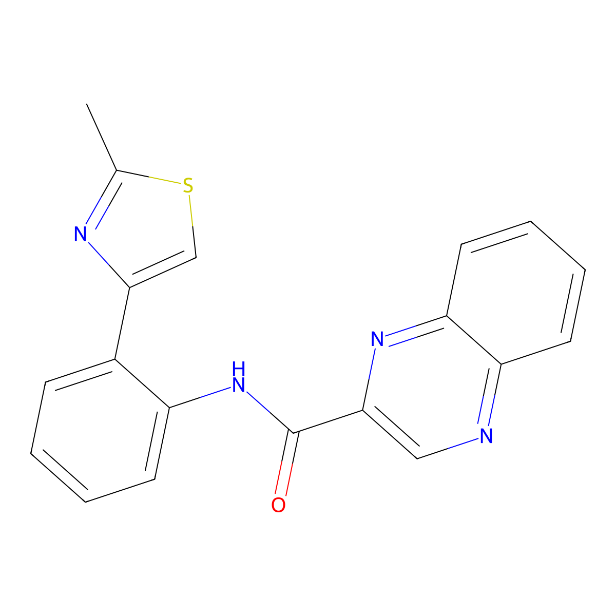 N-(2-(2-methylthiazol-4-yl)phenyl)quinoxaline-2-carboxamide molecular structure, CAS 1705929-82-3